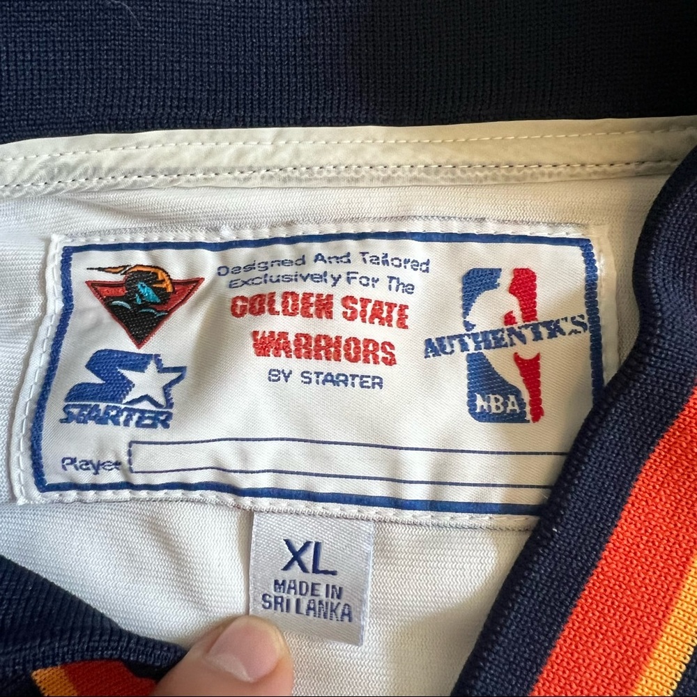 VTG Golden State Warriors Starter Jacket Sz XL NBA Authentics Old Logo 90’s Y2K - Picture 12 of 15